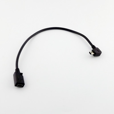 1x Mini USB 5 Pin Female To Male Right Angled Extension Data Adapter Cable Cord