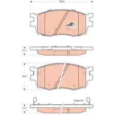 Brake pad set, disc brake Cotec TRW GDB3420 for Kia
