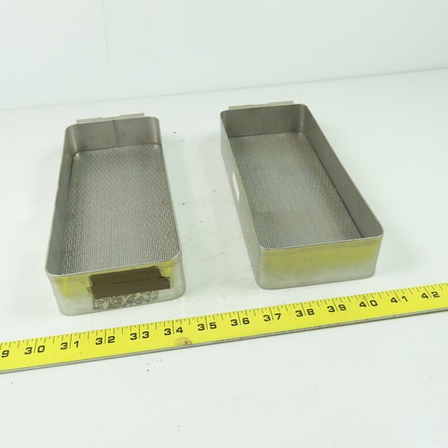 9-1/2"x4" Perforated Medical Sterilizing Tray Lot Of 2 - 第 7/8 張圖片