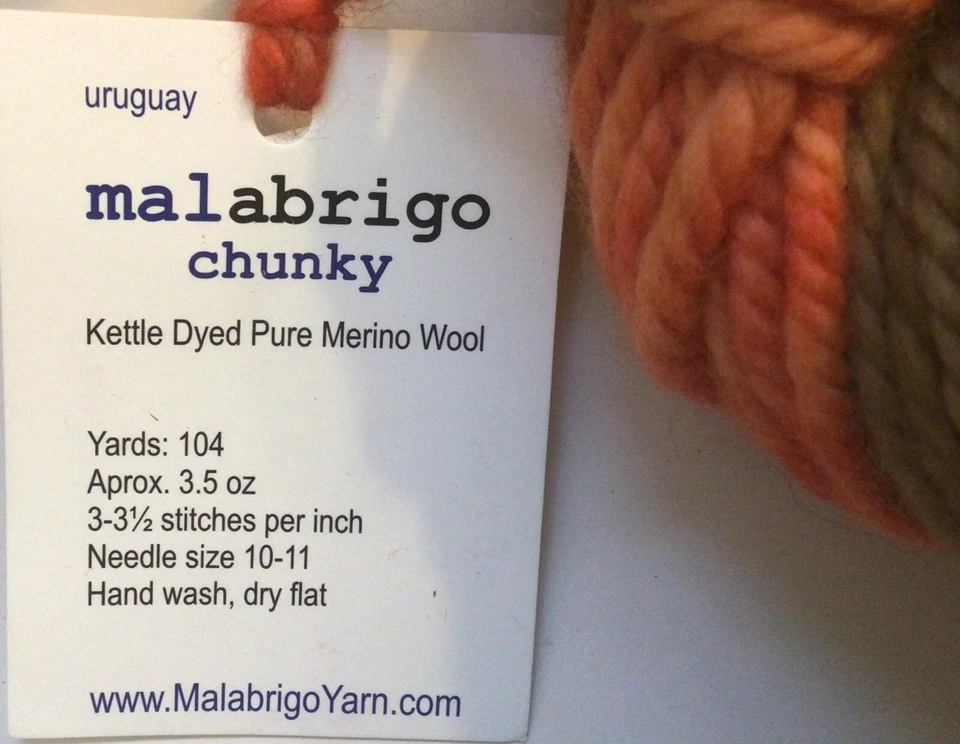Malabrigo Grueso Hilo Melocotón Árbol 104 Yardas 100% Teñido Lana Merino 6 Hanks Foto 2 de 2