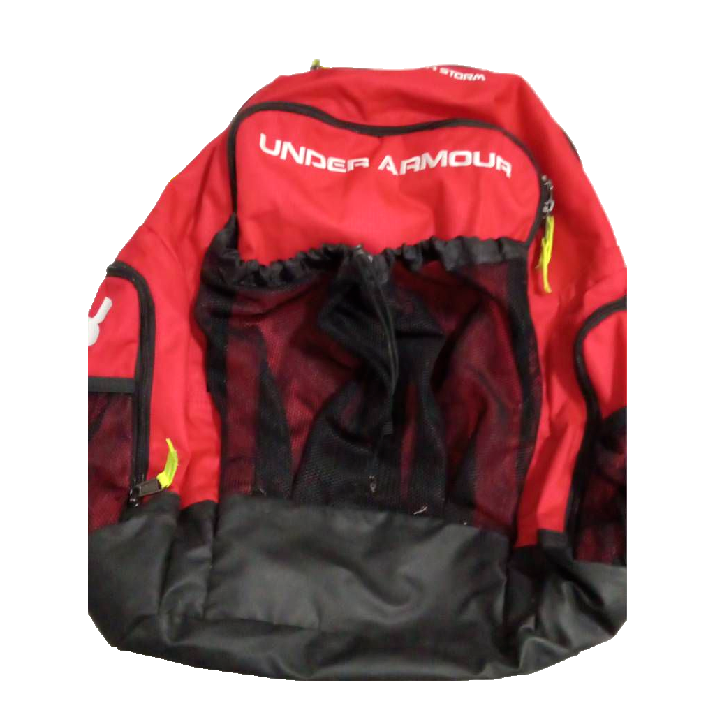 Under Armour Storm Backpack Unisex Adults Red Outer Pouch Zipper Hiking  School - Main Image