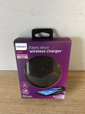 Philips Fabric Wireless Phone Charger 10-Watts With 5ft Micro USB Cable