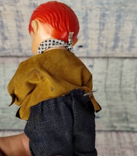 Vintage 1972 Sip Along Sam - GMFGI Vinyl Plastic Red Hair Boy Doll - 6 1/4" Tall - Picture 8 of 14