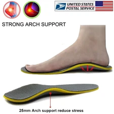 Pair Orthotic Shoe Insoles Inserts Flat Feet High Arch Support Plantar Fasciitis