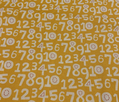 Colors & Count Fabric By J Mcdonald For Windham White Numbers  Deep Yellow BTHY