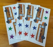 Creative Memories Lot of 4 Studio Strips 2" x 5" -school bus, yellow bus, stars