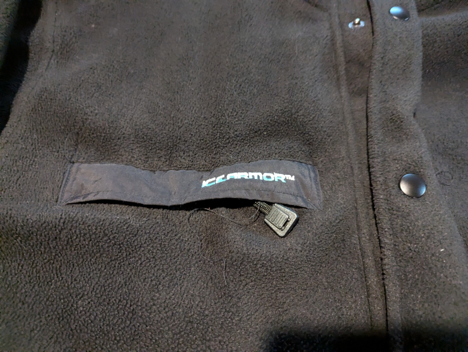 Ice Armor Jacket Mens Black Reversible Fleece Nylon Clam Pro Staff Fishing