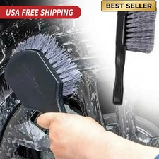 Car Wheel Brush Tire Cleaner Soft Bristle Cleaning Wash Rim Short Handle