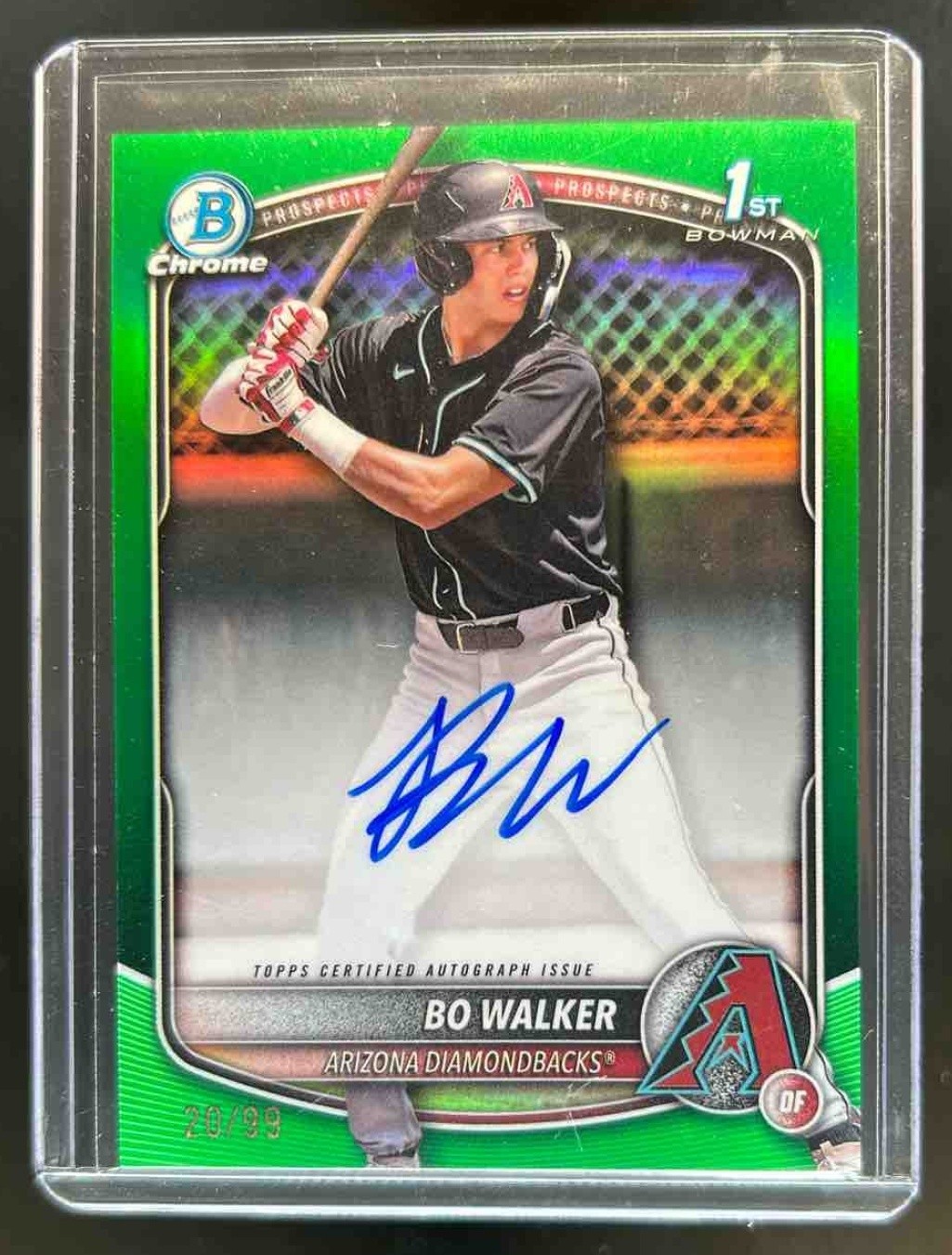 2025 Bowman Bo Walker Chrome Auto Green Refractor 1st #20/99