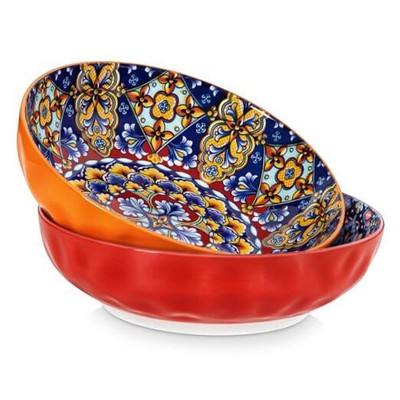  Large Serving Bowls, 78 Oz Extra Large Salad Bowls Set of 2, Bohemian 