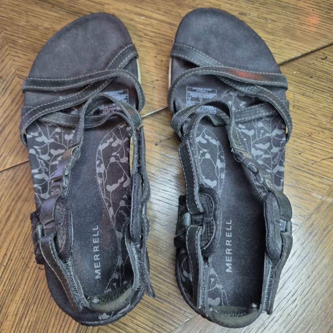 Merrell Sandali Donna 6 Nero Sanremo Pelle Cinturino Fibbia Scarpe Outdoor