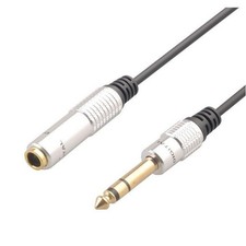 6.35mm Male To Female 1/4" Stereo Alloy Jack Adapter Extension Cable 1FT 30cm
