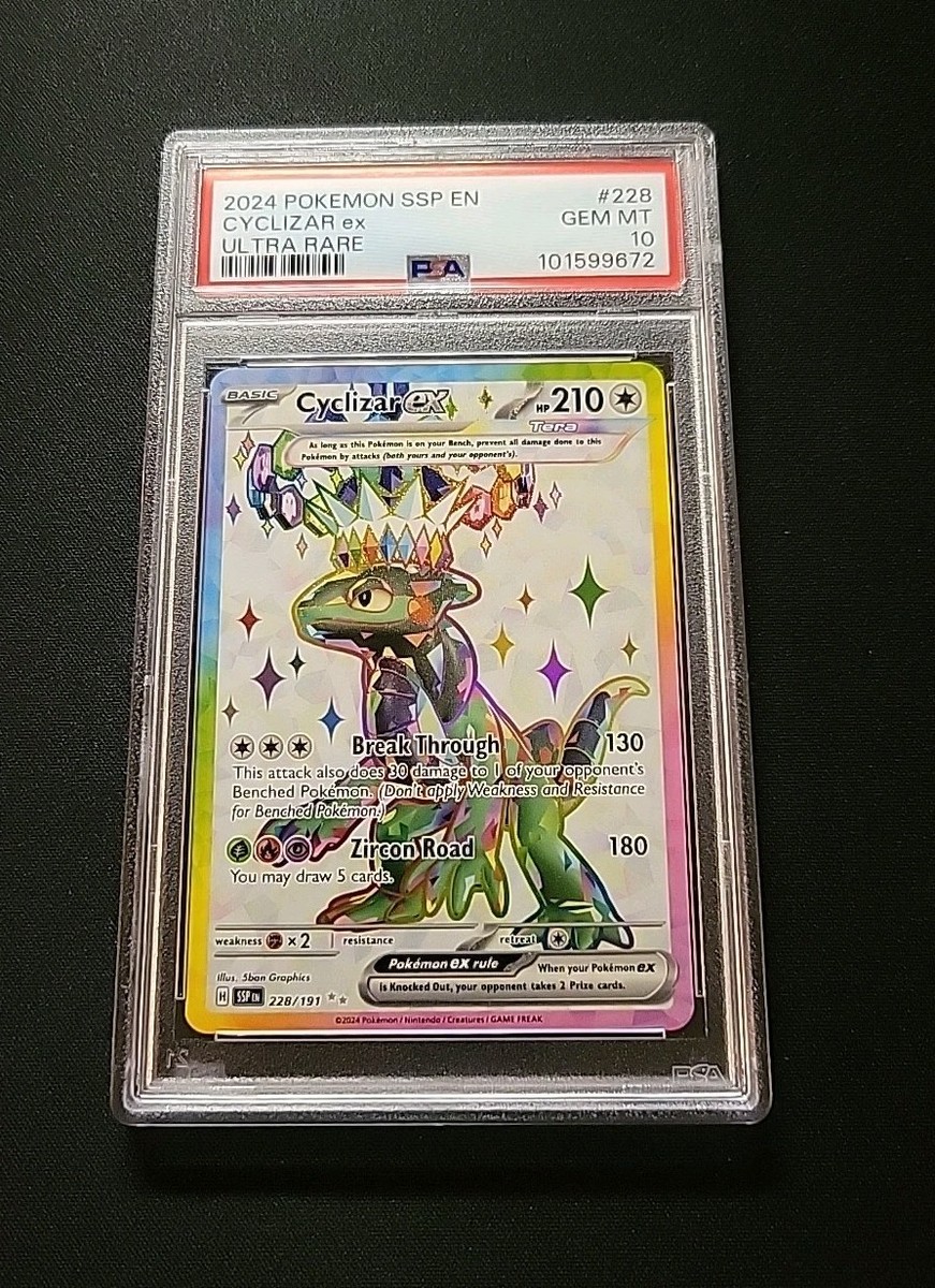 【PSA10】N 2024 Pokémon Surging Sparks Cyclizar EX 228/191 Holo PSA 10