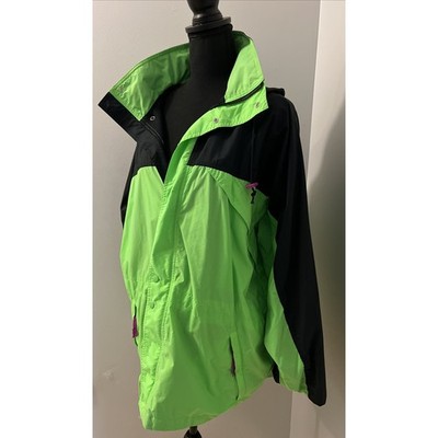 Vtg Gap Windbreaker Jacket 90s Neon Green Zip Medium Color Retro Men s Women s