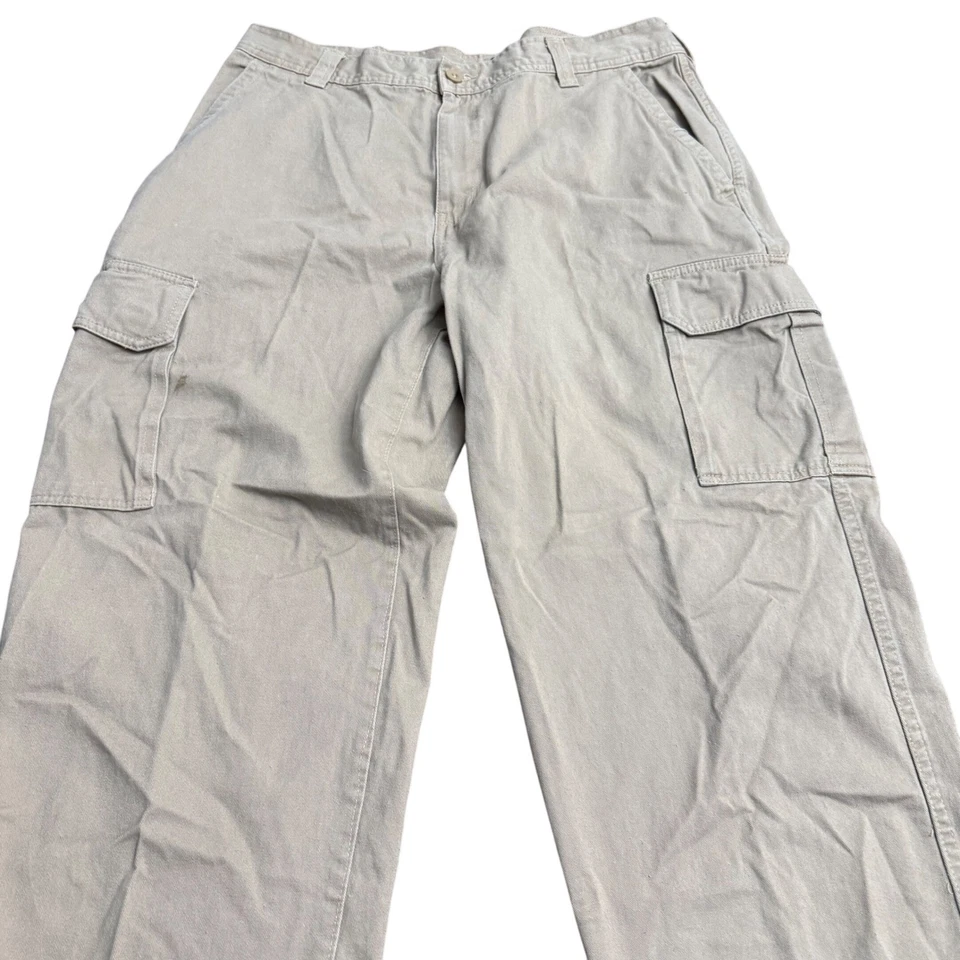 Pantalones cargo Basic Editions para hombre color tostado talla 36x 30 (36x28) ropa de trabajo utilitaria de algodón Foto 3 de 4