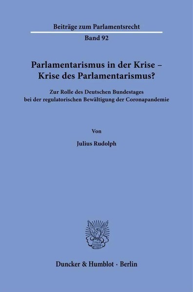 Julius Rudolph | Parlamentarismus In Der Krise - Krise Des Parlamentarismus?-image