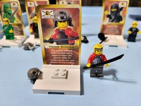 LEGO 3344 3345 3346, complete set of 7 Ninja mini heroes figures/cards/bases EUC