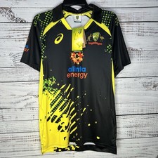 New Asics T20 Australia 2021/2022 Cricket Replica Shirt Jersey Black Men s Small