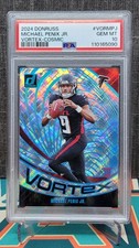 2024 Panini Donruss - Vortex Michael Penix Jr. #VOR-MPJ Cosmic /100 (RC) PSA 10