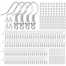925 Sterling Silver Plated Earring Hooks for Jewelry Making, 300 Pcs