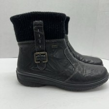 Rieker TEX Hillary Leather Sherpa Wool Lined Side Zip Ankle Boots EU38 US 7-7.5