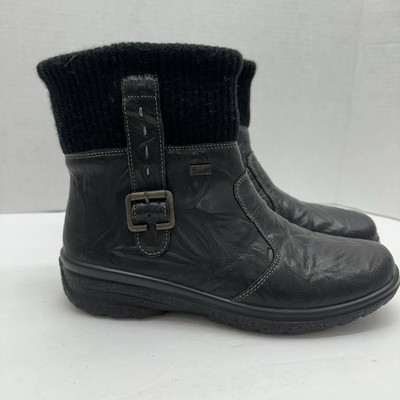 Rieker TEX Hillary Leather Sherpa Wool Lined Side Zip Ankle Boots EU38 US ~7-7.5