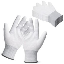 Trinkrittey 6 Pairs Quilting Gloves for Free-motion One Size, White, Gray