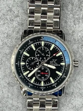 Adee Kaye - 7271 - Men's Watch, Black & Blue Dial, Stainless Steel Case & Band