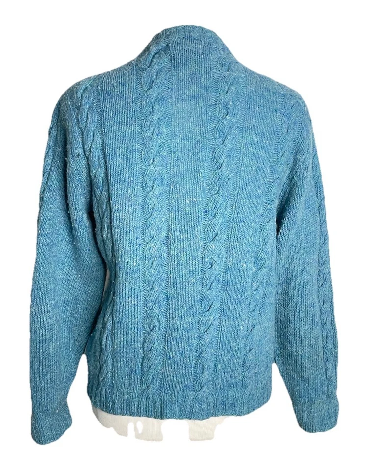Cárdigan Suéter Retro De Colección Cottage Craft Azul Lana Abuela S/M Tejido a Mano Canadá Foto 2 de 3
