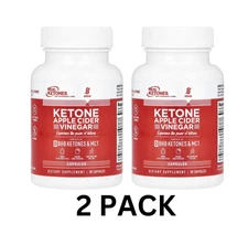 2 Pack Real Ketones Ketone Apple Cider Vinegar 30 Ct Ea BHB Exp 09/26 NWOB