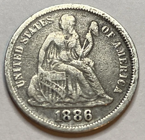1886 - Seated Liberty Dime - XF - Exact Coin Imaged #SL178