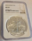 2016 Silver American Eagle .999 Silver MS-69 NGC Certified