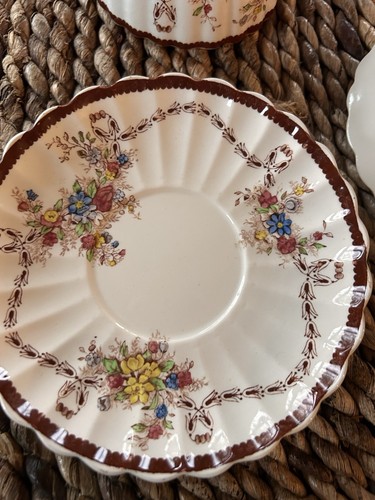 8 Piece Pl. setting “ Husk“ Copeland plate, bread plate, tea, coffee cup,desert - Picture 15 of 21