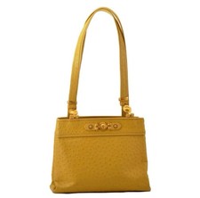 VERSACE Pearlescent Pink Ostrich Leather Shoulder Bag 5VER1219K