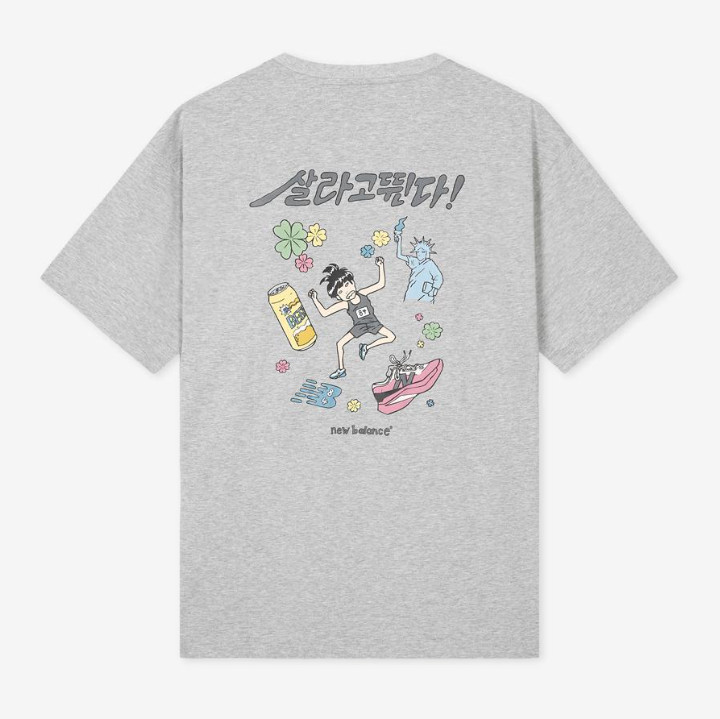 New Balance x KIAN84 Run to Survive T-Shirts Sports Casual Top Grey NBNEG21463 15090₽