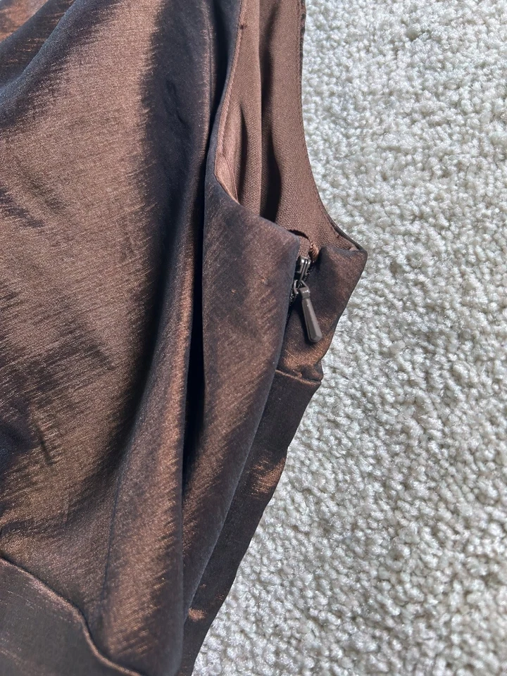 Vestido de cóctel JAX para mujer marrón talla 6 sin mangas de nailon spandex Foto 4 de 4