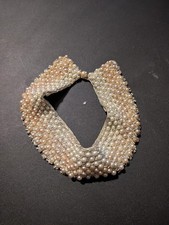 vintage faux pearl beaded collar necklace japan
