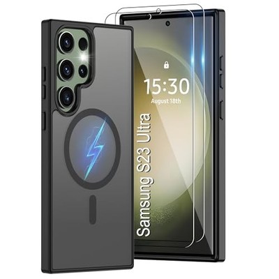 Samsung Galaxy S23 Ultra Case Translucent Matte Shockproof Screen Protector
