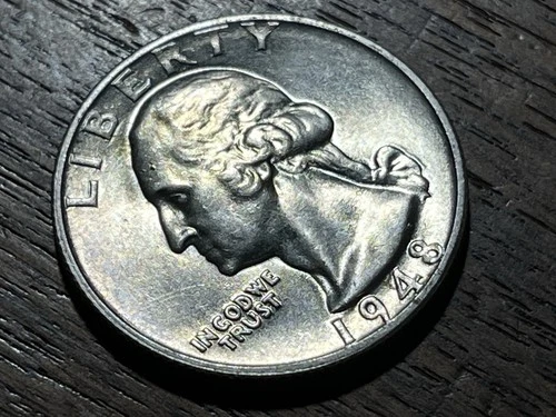 1948-S Washington Silver Quarter - NICE GRADE! AU-BU! - Ships Free!