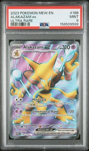 2023 POKEMON MEW EN-151 ULTRA RARE #188 ALAKAZAM EX PSA 9