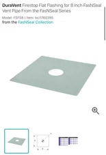 DuraVent FasNSeal 8” Firestop Flat Flashing - Roof Vent Seal - Stainless Steel