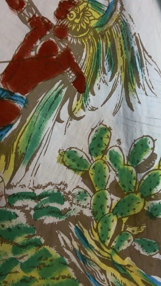 Falda circular de recuerdo pintada a mano de algodón lavable de colección rara años 50 hecha en México Foto 4 de 4