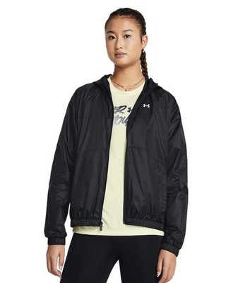 New Under Armour UA Rival Sport Windbreaker Jacket Women Black Large L