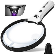 Large Magnifying Glass with Light, Magnifier Handheld Large, Black