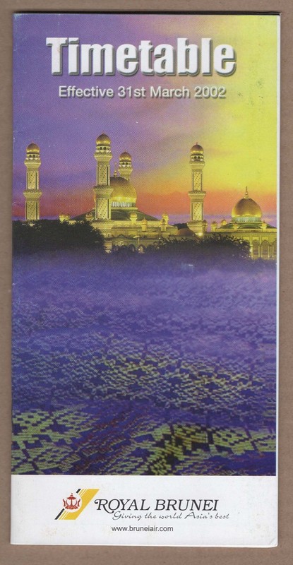 Royal Brunei Timetable  March 31, 2002 =