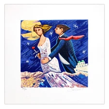 Giampaolo Talani- SIlkscreen on Paper "Sposi Marini"