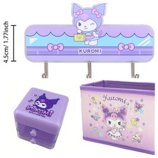 Sanrio Kuromi Storage Bundle - Foldable Box, 3-Hook Hanger  2-Drawer Mini Box