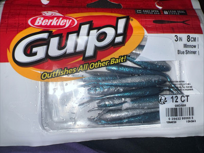 Berkley Gulp Blue Shiner 3'' Minnow Swimbait 12 Count (NEW) Fishing