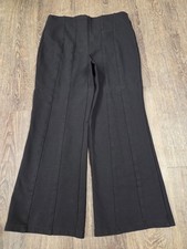 Elie Tahari T-Tahari Flare Knit Pant Black Women's Cropped Size Medium