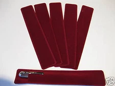 LOT OF 24 RUBY RED VELVET PEN POUCH/SLEEVE HOLDER 